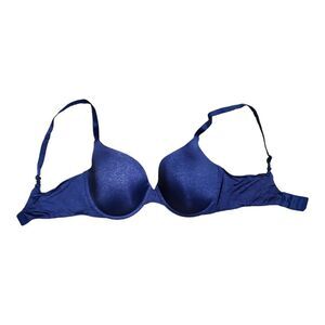 Victoria's Secret Uplift Semi Demi Push Up Bra Women's Size 36DD Heathered Blue